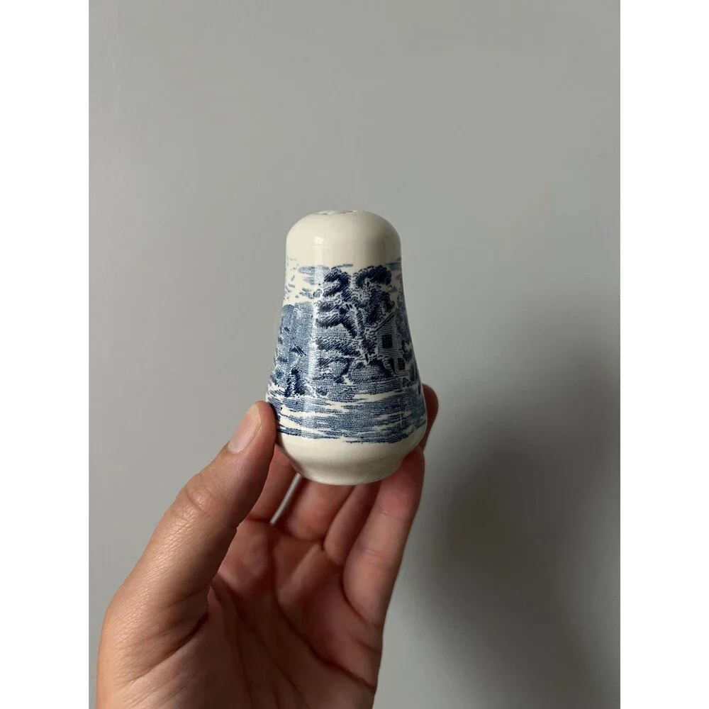 Vintage Blue and White Salt & Pepper Shakers